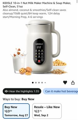 Nut milk and soup maker
