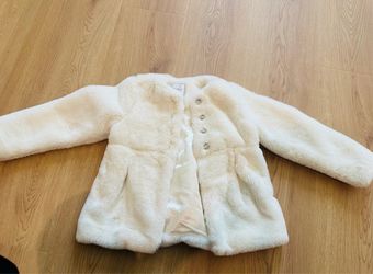 Girls white fur jacket size 4