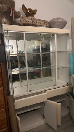 Glass case with lights