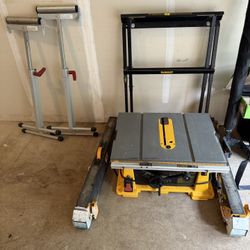 DEWALT table saw with a rolling stand And More 