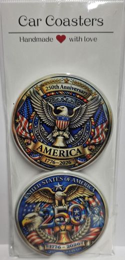 USA 250th Anniversary Ceramic Car Coaster