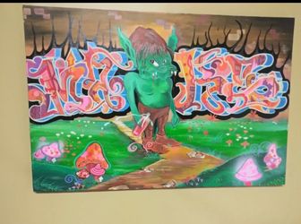 Graffiti PAINTING. Art BY MAKE$ 2 x 3 ft Bronx NYC CLASSIC! 2000