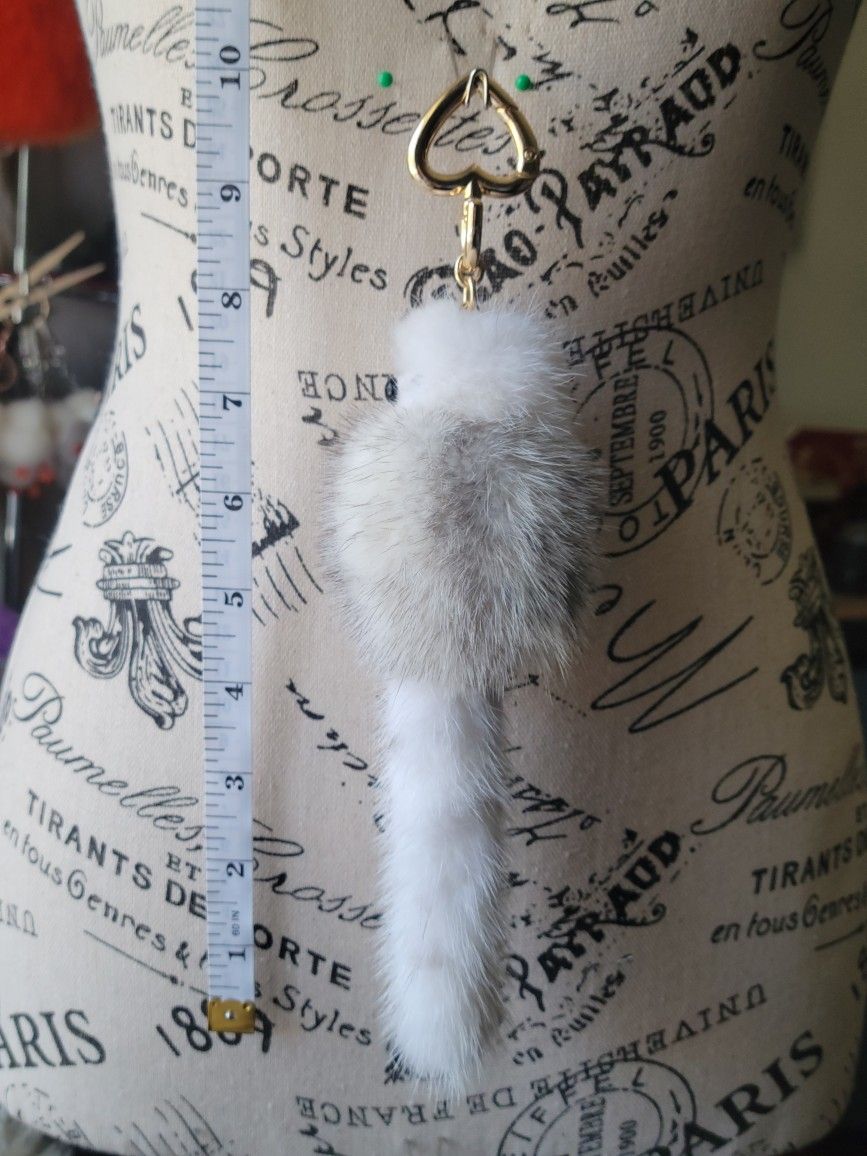 10" Long Real Mink Fur 8" Furbaby Critter Keychain + 2 Fur Freebies (1 Mink)
