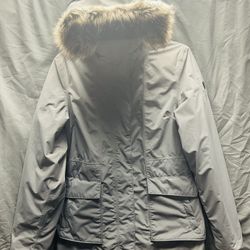 Women's The North Face Gray Hooded Full Zip Parka Jacket - Size Small