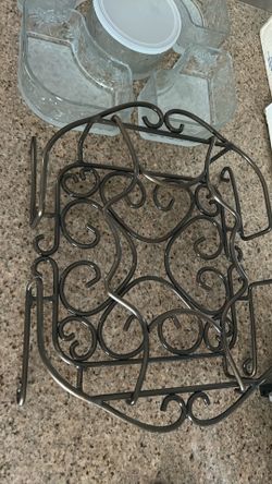 Princess house serving glassware with metal holder