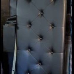 Black queen bed frame and headboard