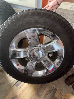 4 Chevy Chrome LTZ Wheel with Goodyear  All-Terrain Tire