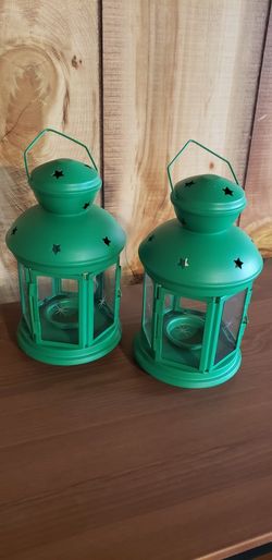 Ikea Rotera - Lantern For Tealight, Green * 2
