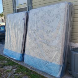 NEW QUEEN PILLOW TOP MATTRESS AND BOX SPRING -- Also Available In All Sizes.