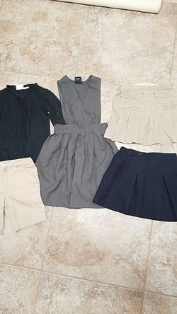 Large lot girls size 5 school uniforms skirts skorts shorts polos shirts