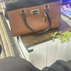 Calvin Klein hard leather handbag Like new