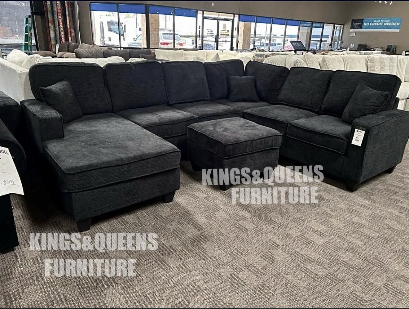 New Black Sectional