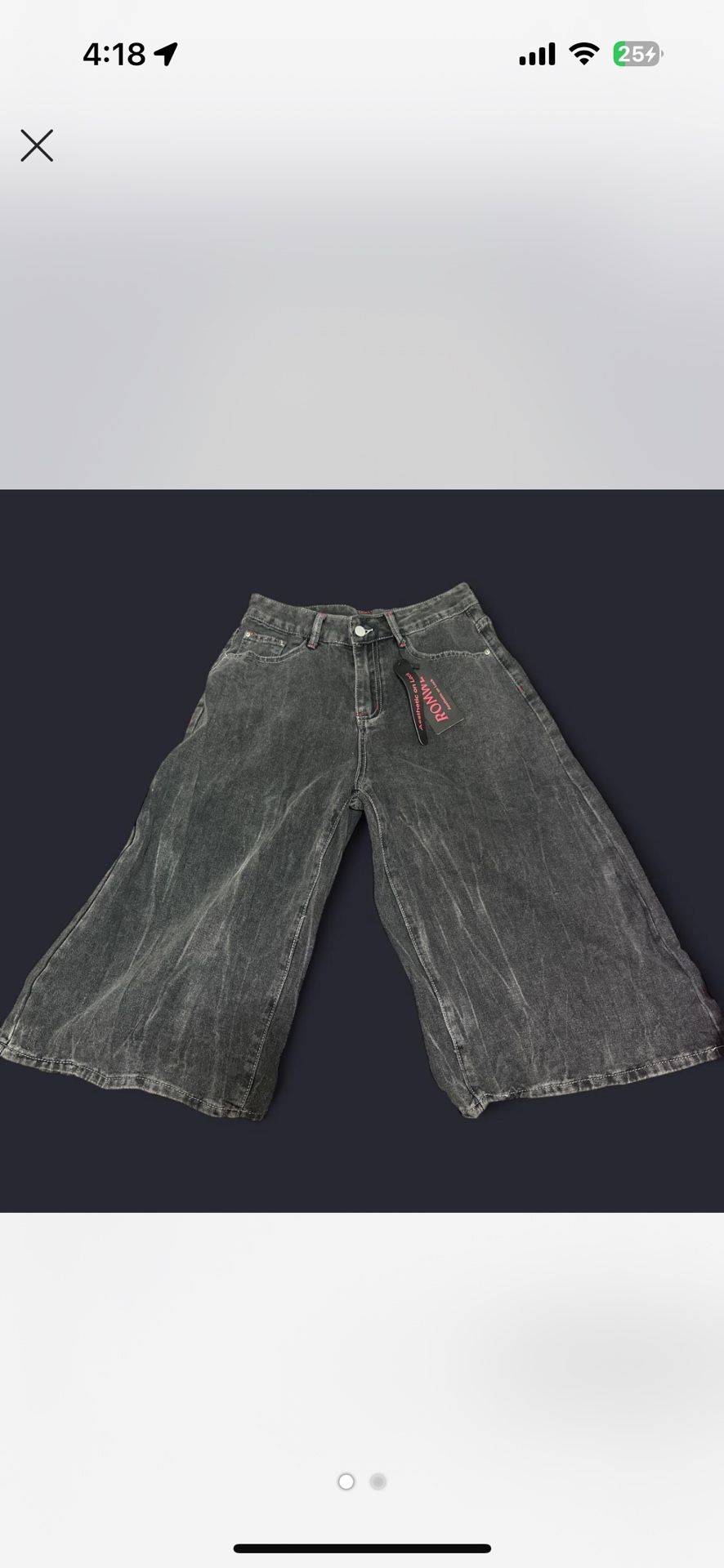 ROMWE Acid wash wide leg denim jeans Size XS