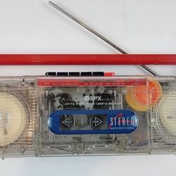 Vintage Gran Prix C830 E68496 CLEAR Radio Portable Cassette Boombox 