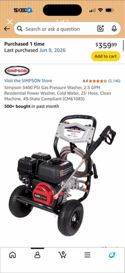Power Washer + Surface Cleaning attachmenf
