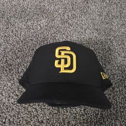 Black Padres Fitted Hat