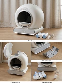 Self cleaning automatic litter box with app control
