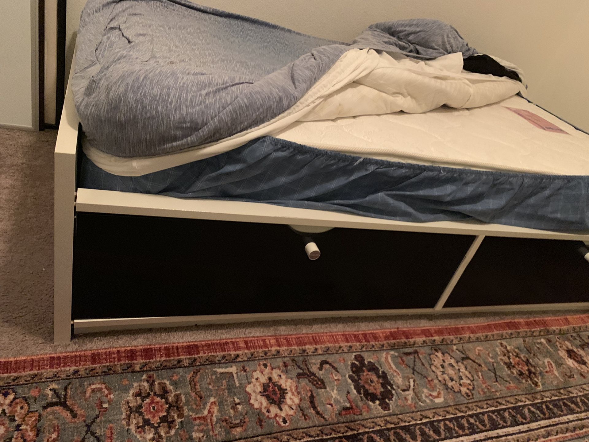 White Twin Ikea Bed w/Mattress