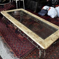 Glass And Stone Coffee Table