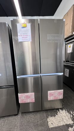 Samsung 29 cu. ft. 4-Door Flex French Door Smart Refrigerator in Fingerprint Resistant Stainless Steel, Standard Depth