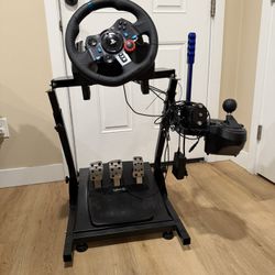 Logitech G29 Racing Wheel Setup + Pedals + Shifter + Stand + Handbrake Mod (PS4/PS5/PC)