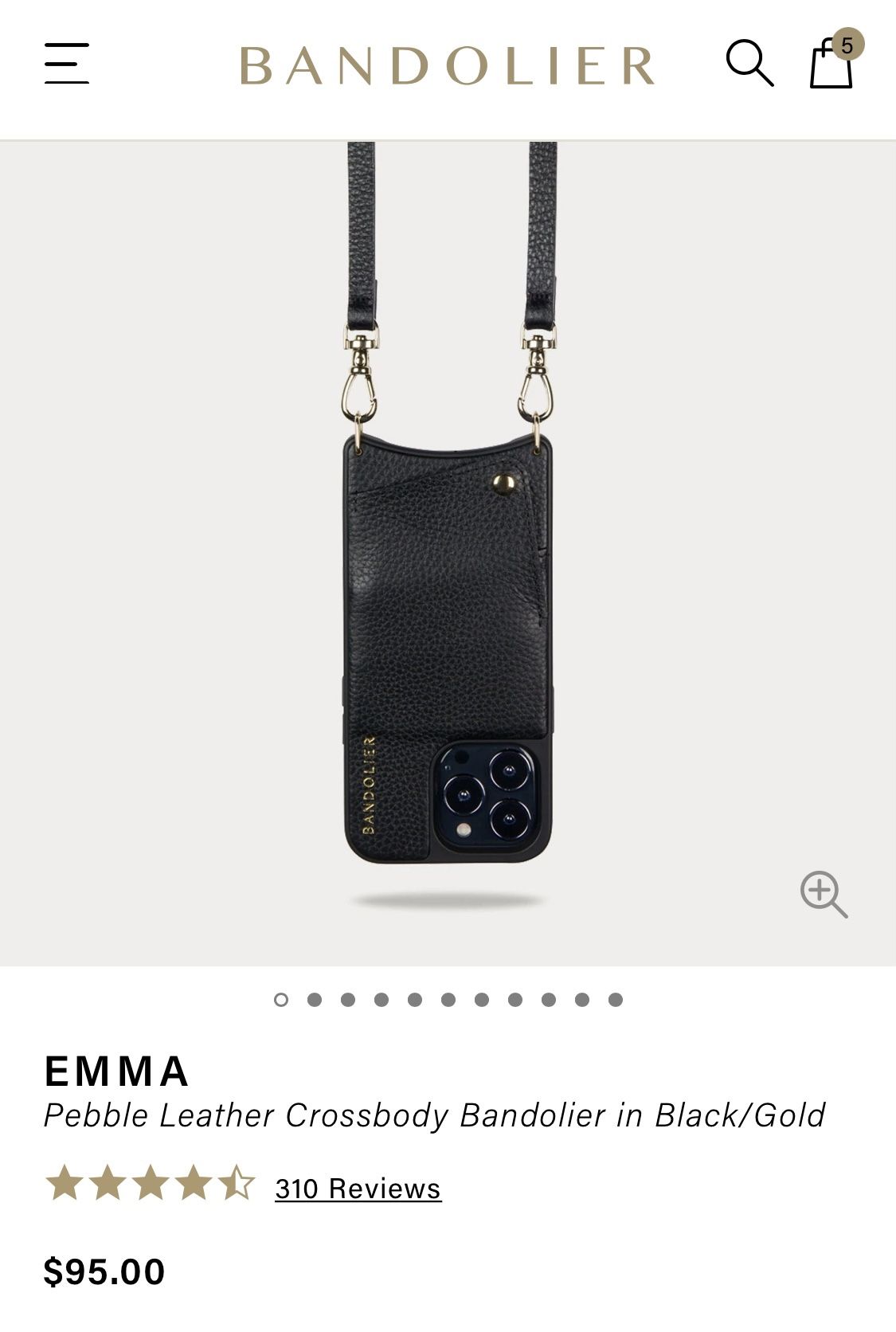 Bandolier Emma Pebble Leather Crossbody 11 Pro *** Brand NEW ***