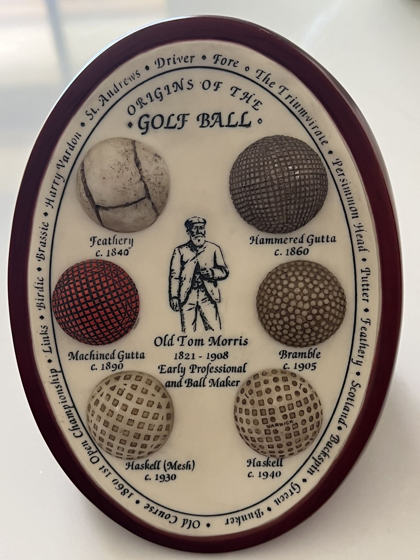 Origins Of The Golf Ball Antique Bookends