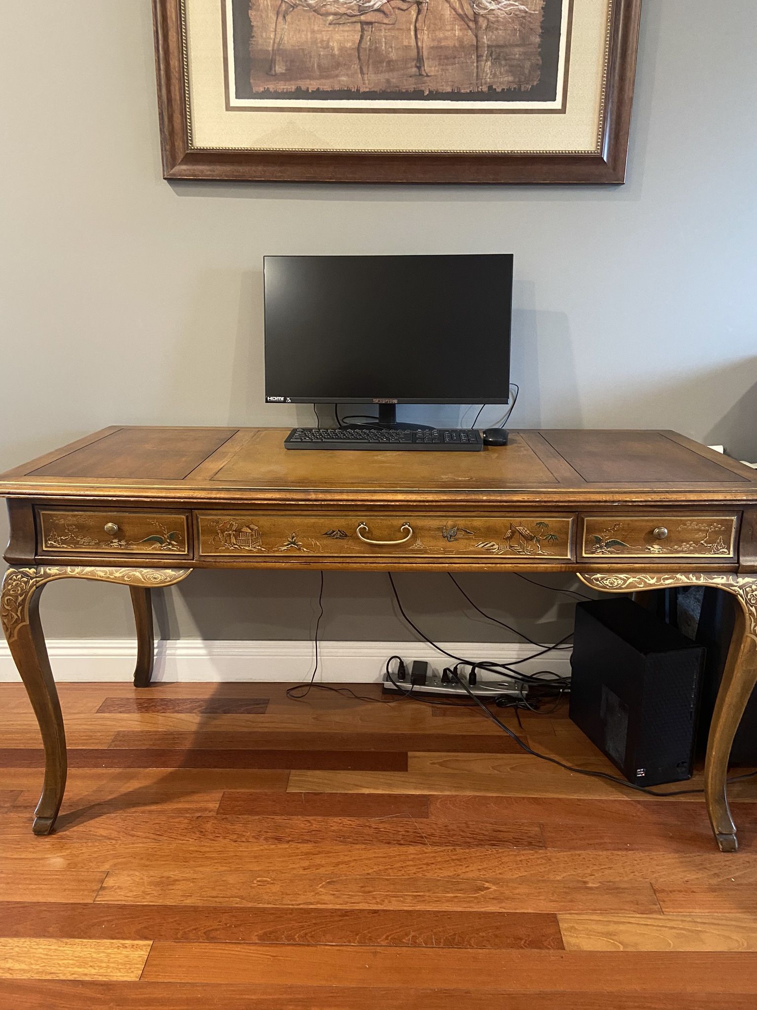 Antique Desk With Painted Motive