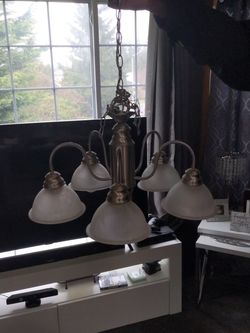 Brushed Nickel 5 Way Dimmable Chandelier