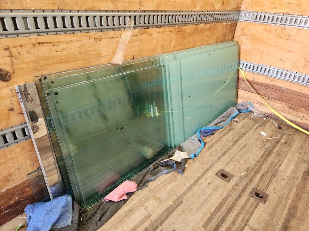 8.5' X 37" X 1/2" Thick Glass Sheets