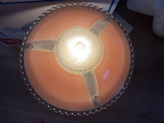Rare Antique Art Deco Pink Glass Ceiling Lampshade