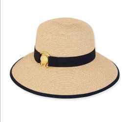 Natural Paperbraid Sun Hat with Shell Charm by Sun ‘N’ Sand
