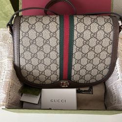 Authentic Gucci GG Supreme Ophidia Small Flap bag