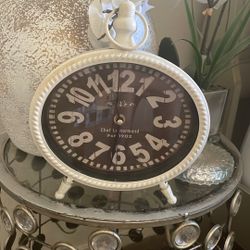 Clock Home Decor White Wash