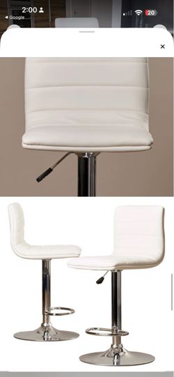 White and silver bar stools