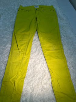 Aeropostale  Lola Womens Jegging Vibrant Neon Yellow Skinny Jeans 3/4 Reg