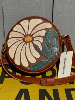 Portland Leather Goods Small Honey Wildflower Circle Crossbody