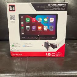 DUAL car media stereo 10.1 inch Screen Media Receiver With Wireless Android Auto & Apple Carplay