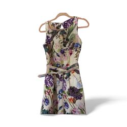 Floral fit And Flare Dress With Pockets 