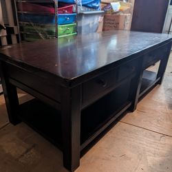 Coffee Table. Large rectangle Pottery Barn Espresso.