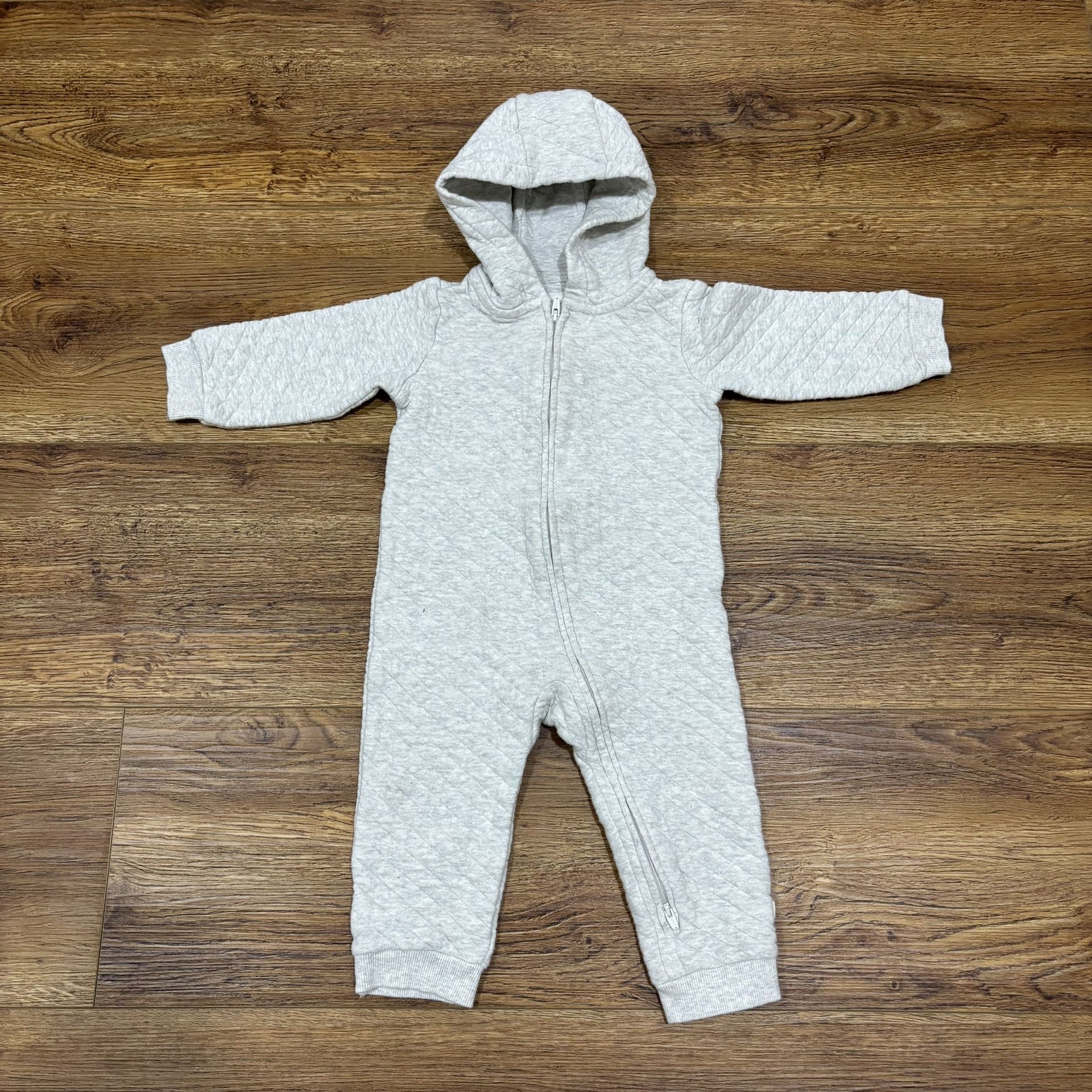 Organic Little Planet By Carters Size 18 Month Unisex One Piece Gray Quilted