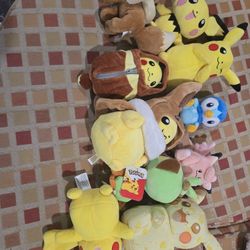 Pokemon Lot Of 10 Different Plush 