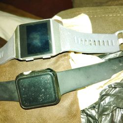 Apple Watch Series 3. 38MM Aluminum Black And Silver  & Fitbit Watch 