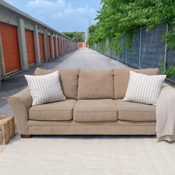 Beautiful Beige Brown 3 Seater Sofa Couch 