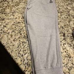 Men’s Reebok Brand Sweat Pants, Size 2XL W/ Front & Rear Pockets, Gray W/ Black Accents, Adjustable Waist 