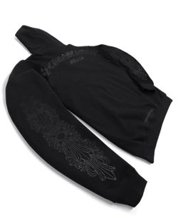 Chrome Hearts Floral Horseshoe Hoodie Monochrome Black