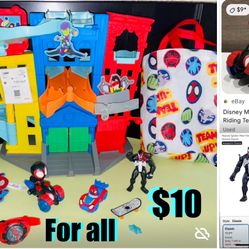 $10 Spider-Man Car 🚗 Set and extra accessories all included watch,figures cars etc