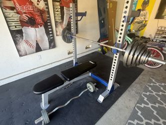 Fitness Gear Pro Half Rack + Bench + Olympic Bar, Plates & Curl Bar