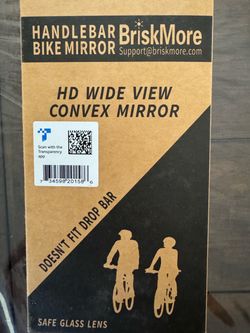 BriskMore HD Wide View Convex Mirror for 21-26mm Outside Diameter Flat Handlebar Brand new in box #bikemirror #cycling.