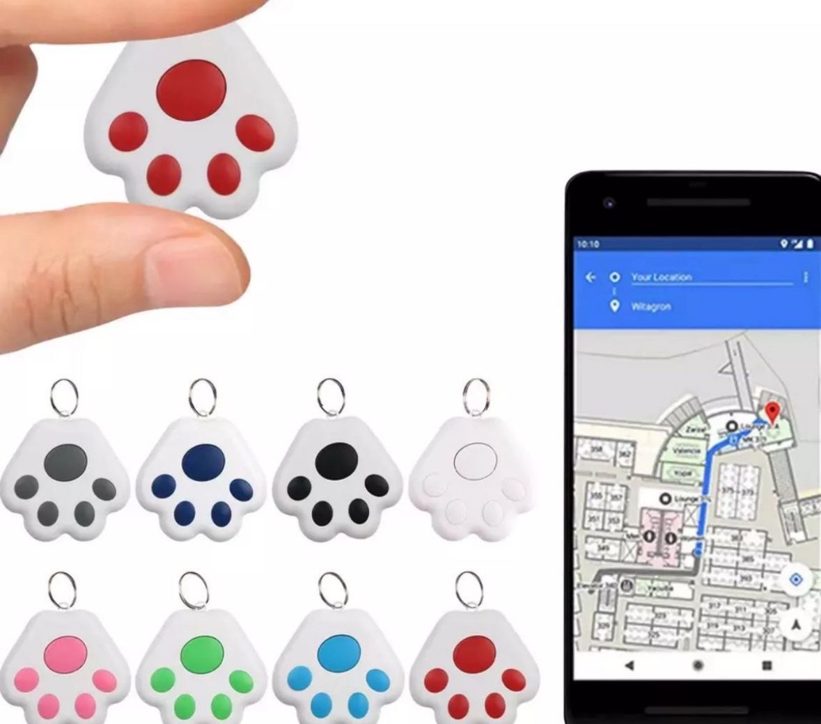 2 Pack - Paw GPS Tracker Bluetooth Key Finder Two Way Locator Devices